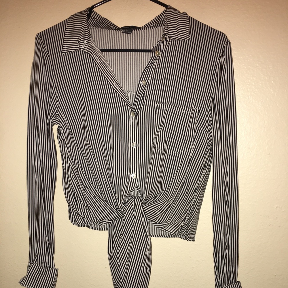 Striped long sleeve top